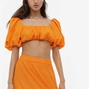 New‎ Linen-blend crop top